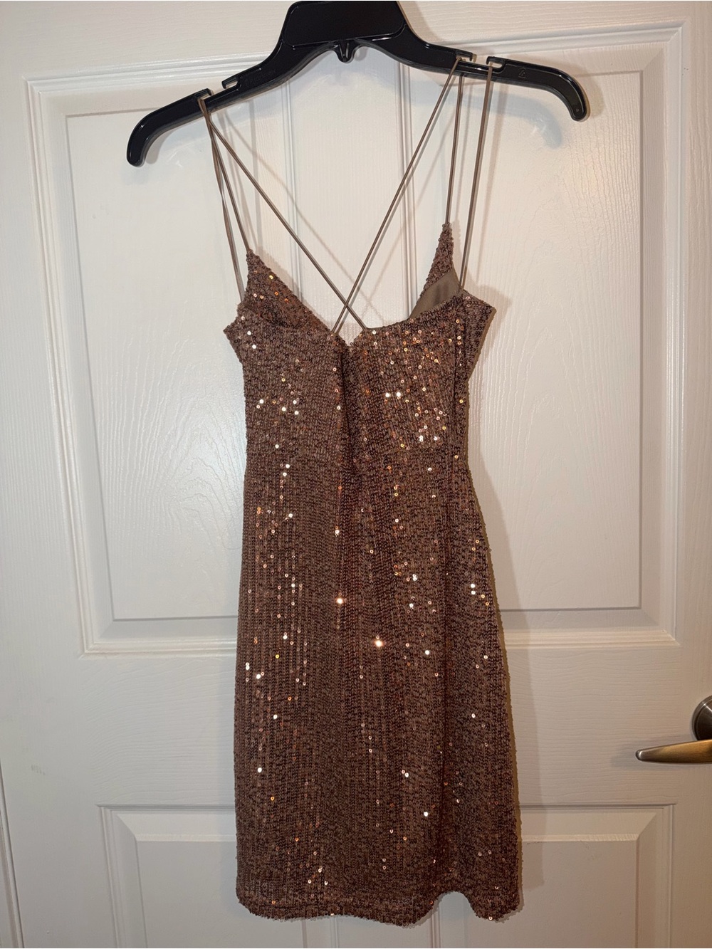 ✨ Windsor Brown Sequin Open Back College Party Cocktail Dress Medium 🤎 - Picture 10 of 11